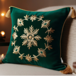 Velvet Embroidered Cushion